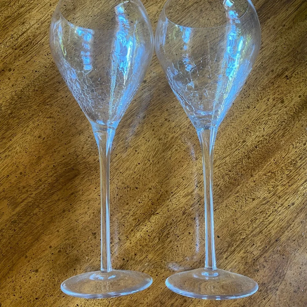 Pier 1 Crackle Reflections 9 3/4”Goblet Set